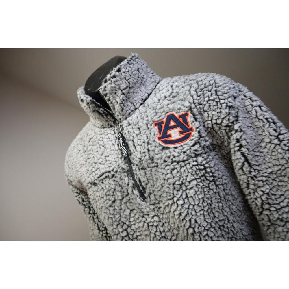 Box Craft Sherpa Jacket Fleece Auburn Tigers 1/4 Zip Marled Womens Size Small